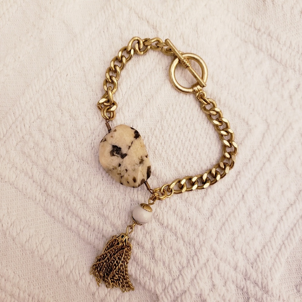 Boho Stone and Tassel Bracelet